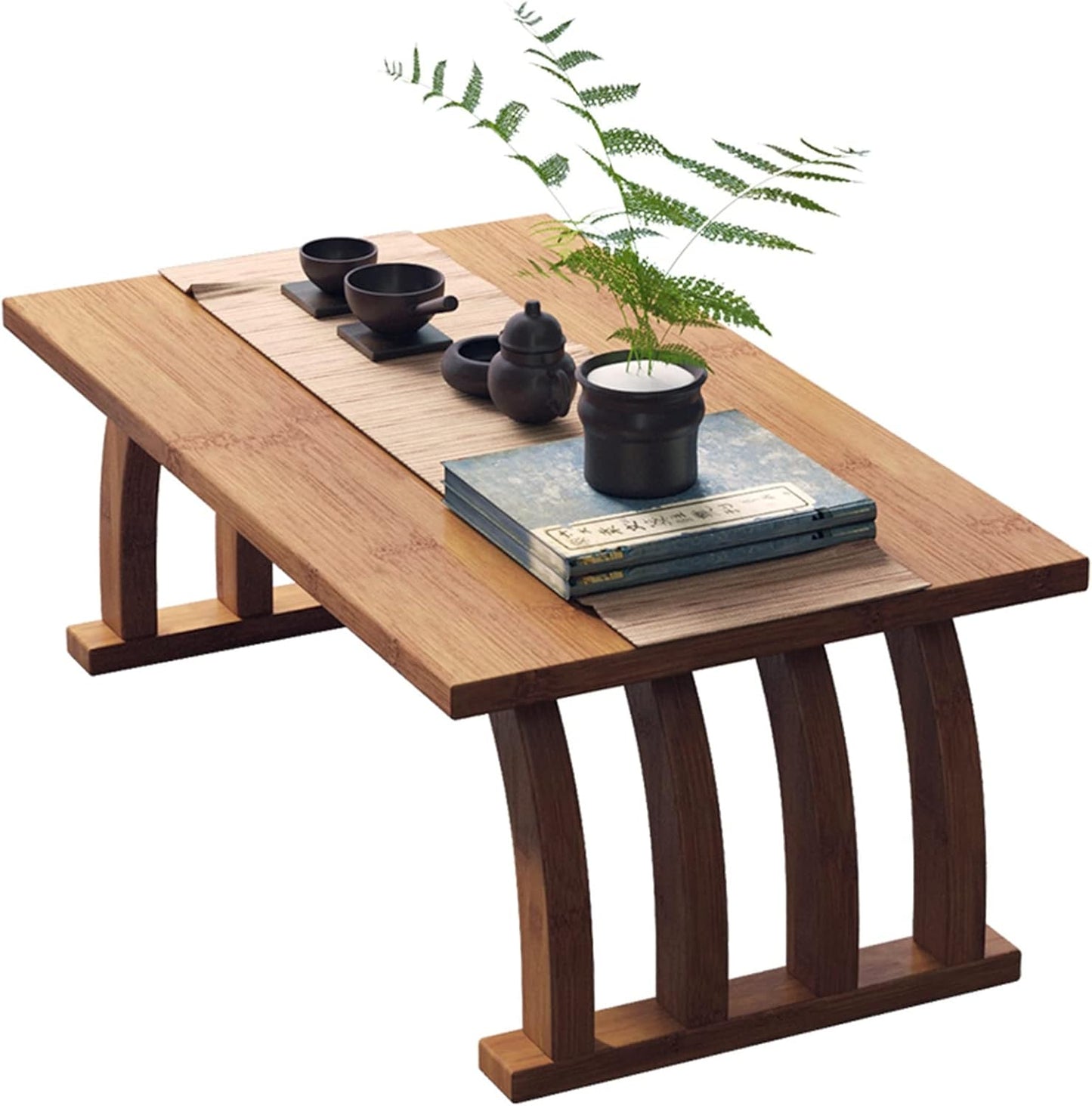 Tavolino Basso in Stile Giapponese per Soggiorno, Arredamento Zen, tavolino da caff¨¨ da Finestra, Marrone, 90x37x31cm