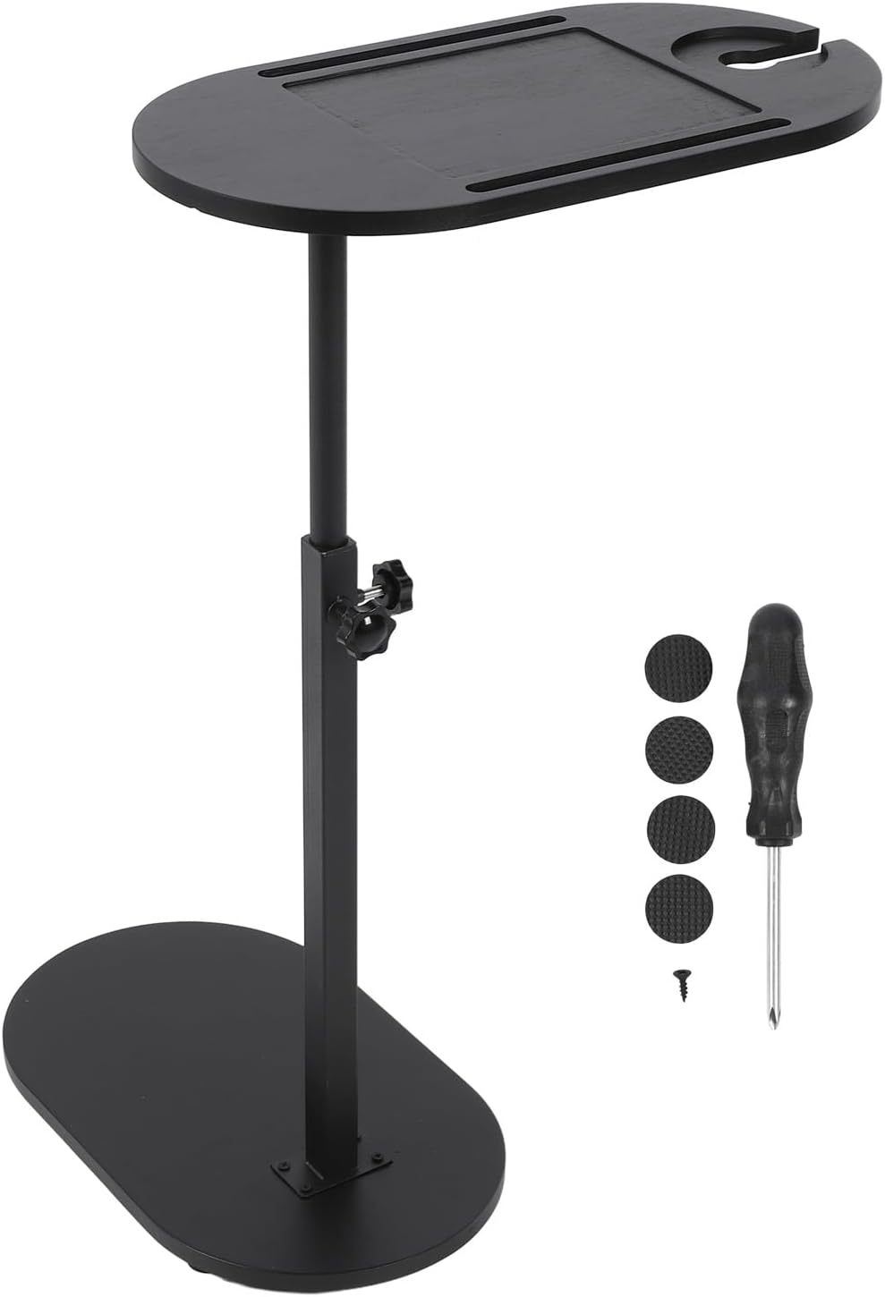Ejoyous Tavolino a forma di C, tavolino da caff¨¨, tavolino da salotto, comodino, comodino, tavolo per laptop, girevole a 360 gradi, piano in legno, per soggiorno, camera da letto, balcone