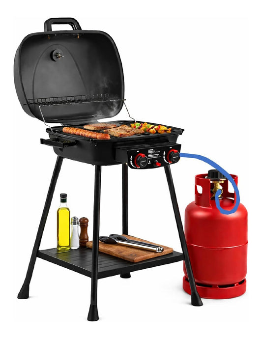 Barbecue gas compatto Dotato per giardino, Griglie a propano 37 cm 90,3 cm