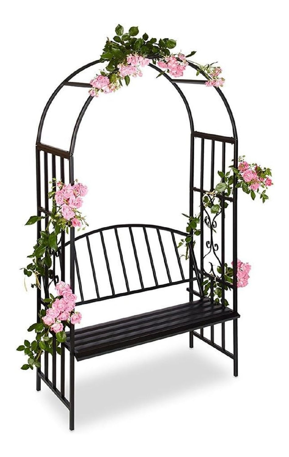 Pergolati con Elegante panchina arco piante