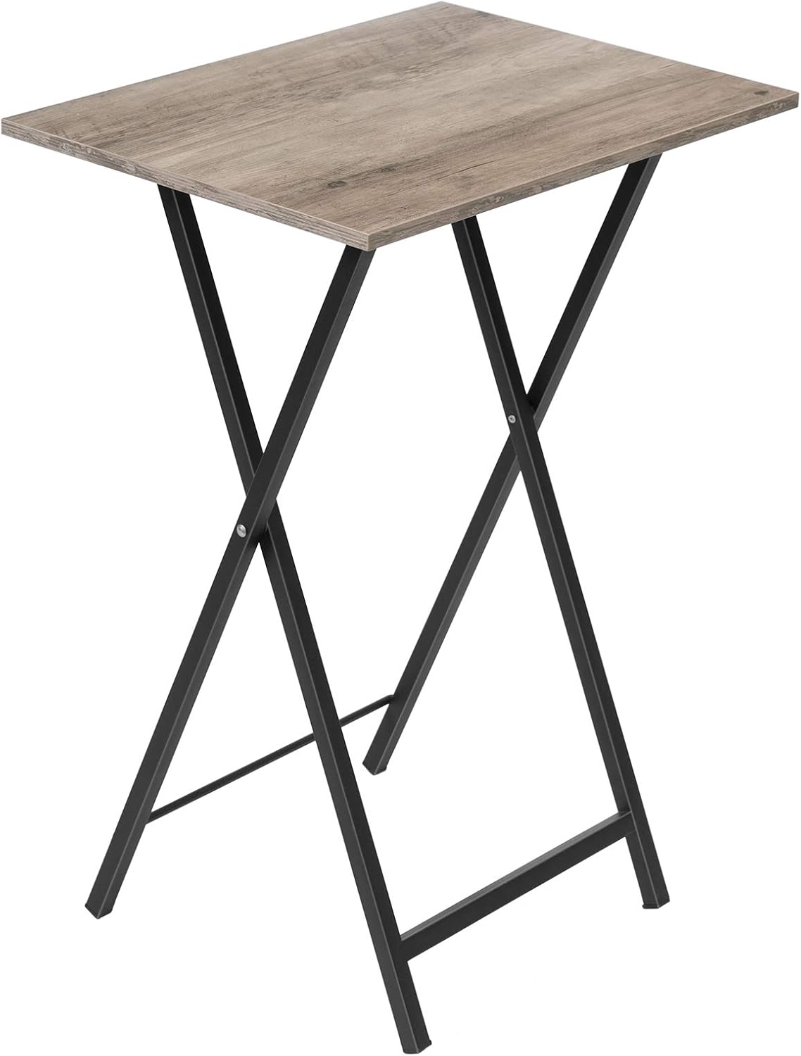 HOOBRO Tavolino, Tavolini per Spuntini, Pieghevoli Tavolo, Accanto al Divano, Stile Industriale, per Spazio Stretto, Struttura Stabile, Montaggio Facile, Greige e Nero EBG15BZ01