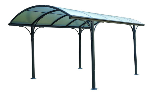 Carport esterno policarbonato alluminio per giardino, Tettoie per auto 4 mm 485x300x253 cm