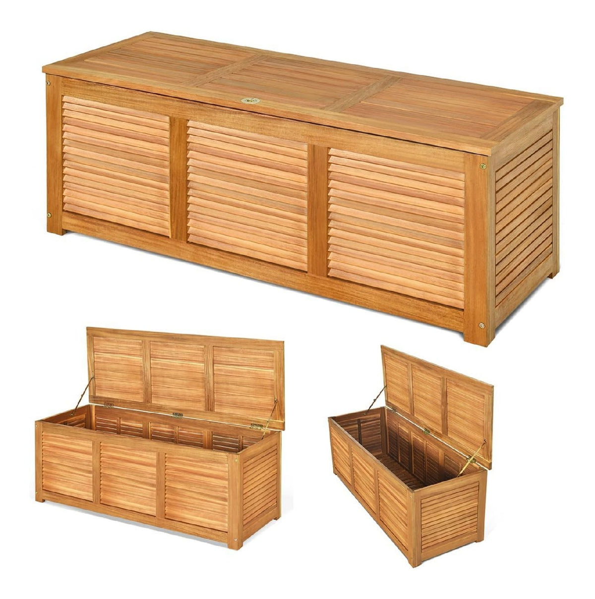 Bauli e contenitori per uso esterno Legno Acacia Metallo Zincato 160 kg 160kg