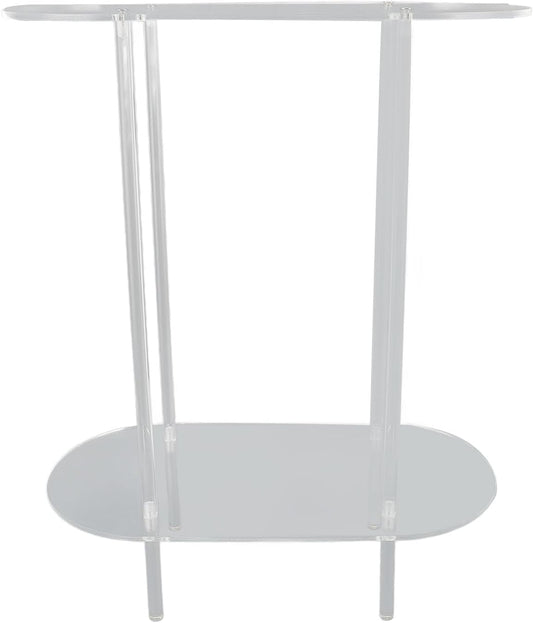 Domary Tavolino Moderno in Acrilico Trasparente a 2 Livelli per L'arredamento del Soggiorno della Camera da Letto 15,7x7,9x19,7 Pollici