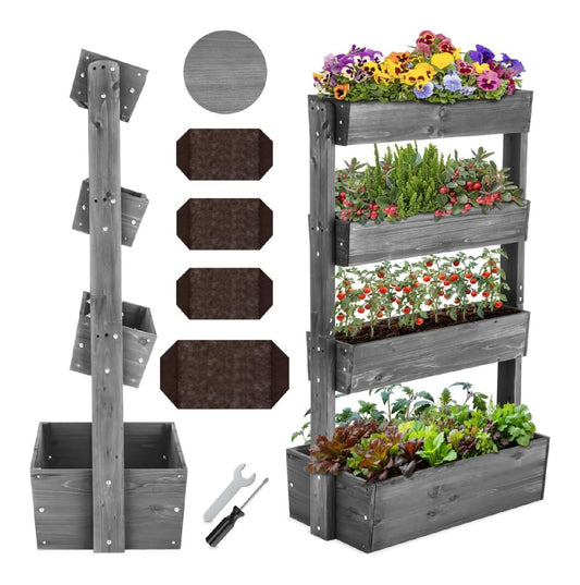 Kit per giardini fuori terra per uso esterno ORTO suoi quattro piani 30 kg 85x45x140 cm