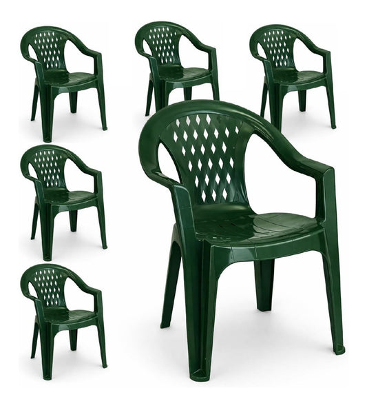 Sedie per tavolo da giardino 2,5 Kg 120 Kg con set composto colore Verde