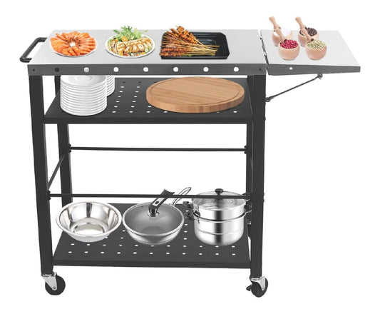 Carrelli 90 kg 22,7 kg con ripiani carrello barbecue offre