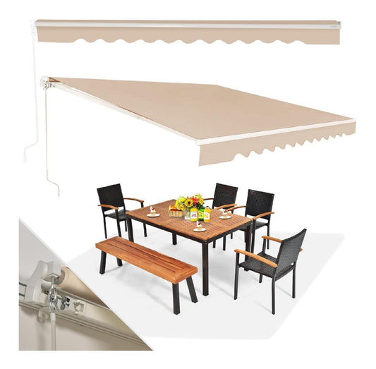 Tende da veranda 14mm 400x250cm con Struttura Extra-Robusta Barra Rinforzo