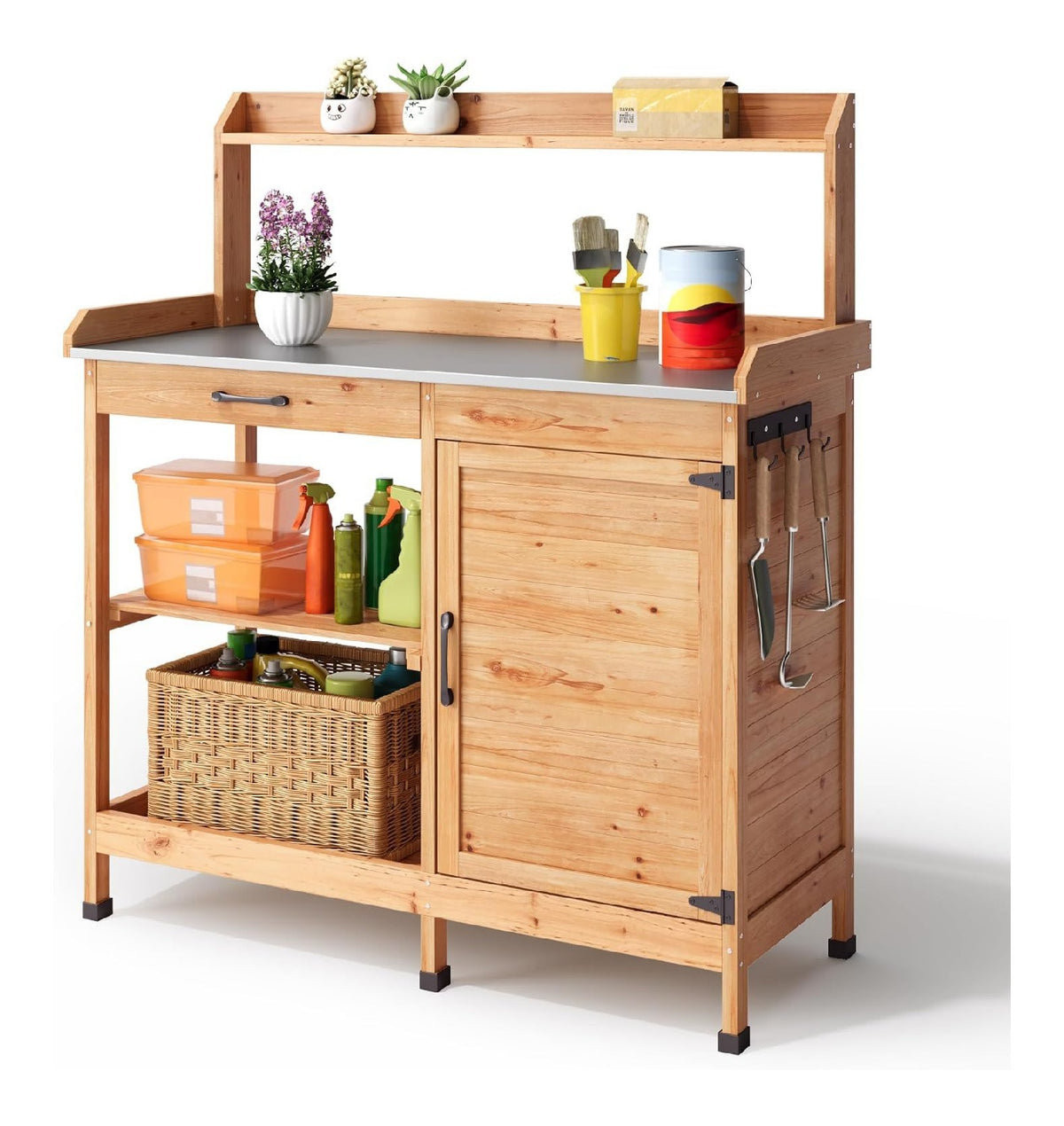 Tavoli per la germinazione per uso esterno Legno Naturale Realizzato pregato 86.5 cm